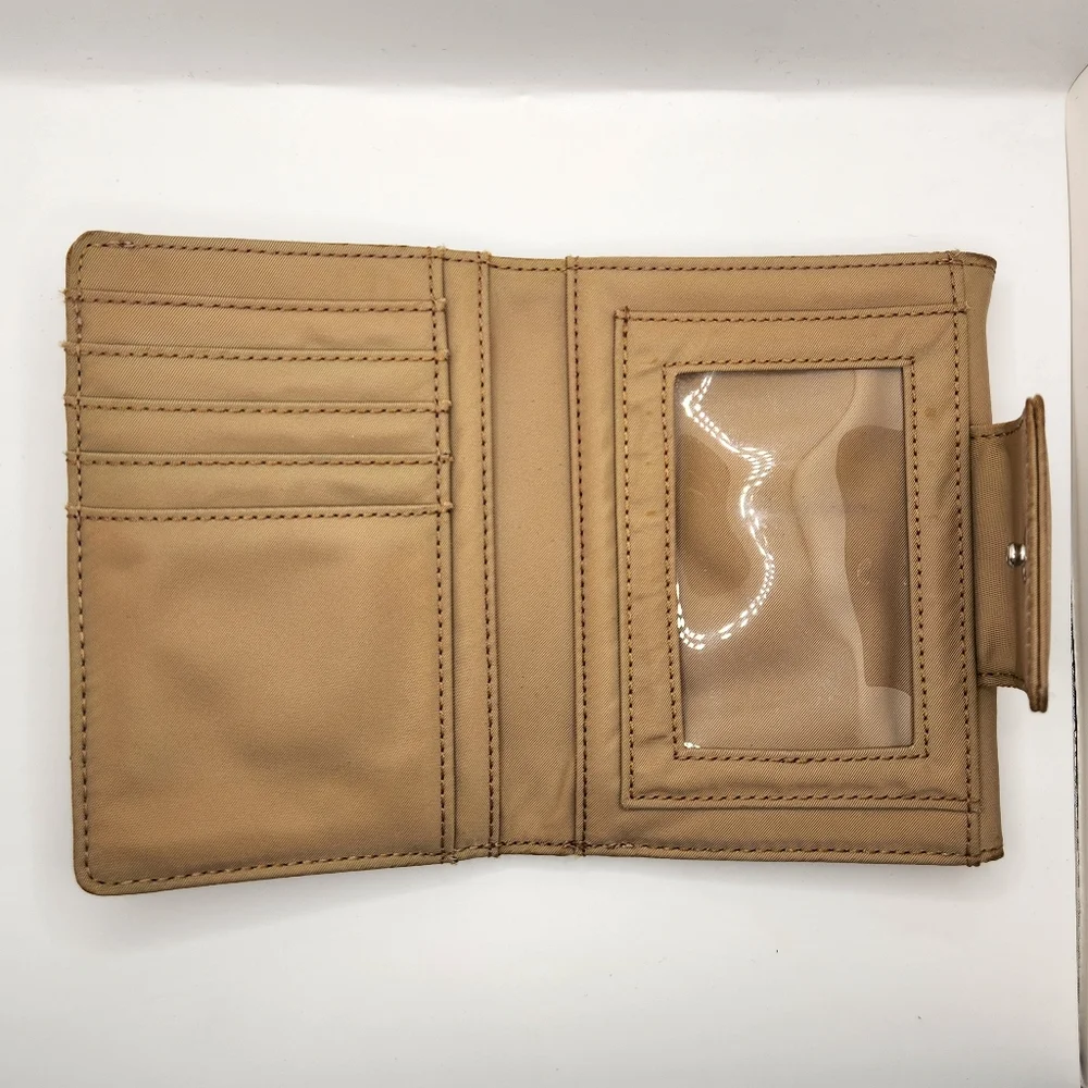 Vtg Kate Spade Tan Nylon Unisex Wallet Classic Retro Y2k Utility Minimalist - Picture 3 of 10
